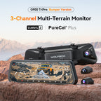 WOLFBOX G900TriPro Bumper Version 3 Channel Rearview Mirror Camera