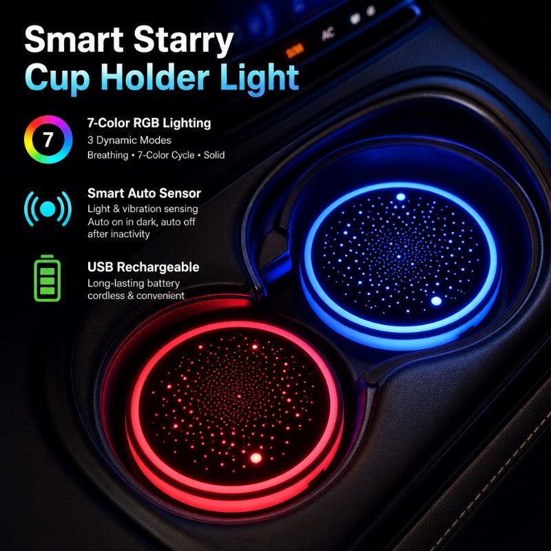 2PCS LED Car Coasters